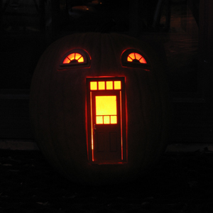 Urban Fairies, fairy doors, fairy door, Pumpkin, Jack-o-lantern, Halloween, fairy pumpkin cottage